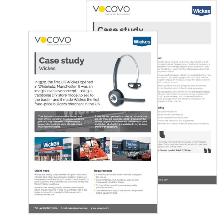 Wickes VOCOVO case study